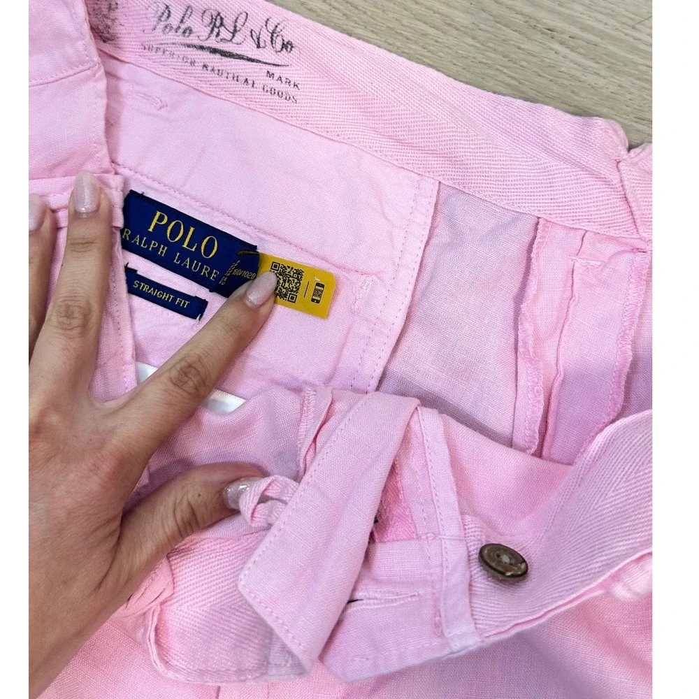 Polo Ralph Lauren 8-Inch Straight Fit Linen-Cotton Carmel Pink Shorts